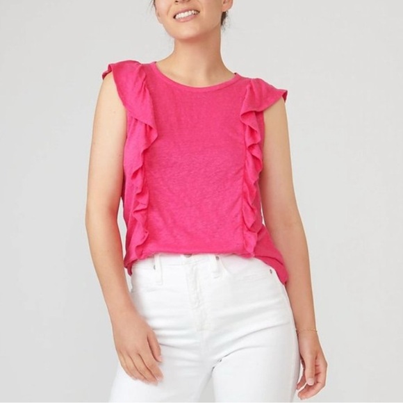 J. Crew Ruffle Linen Tank Top - Picture 2 of 4